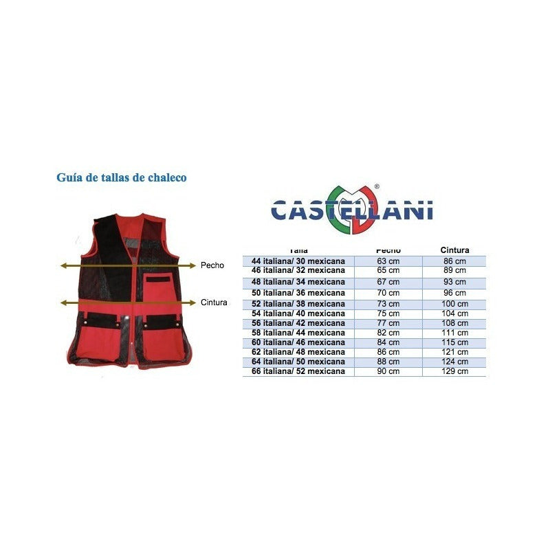 Chaleco Para Tiro  Deportivo Castellani Rio Mesh C-158 Rojo