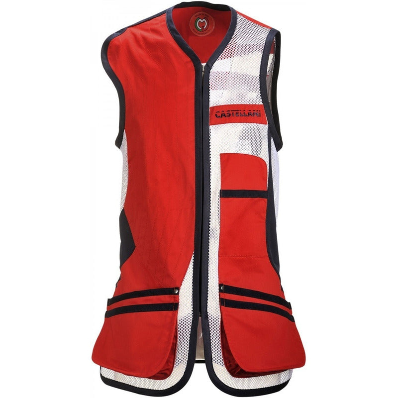 Chaleco Para Tiro  Deportivo Castellani Rio Mesh C-158 Rojo