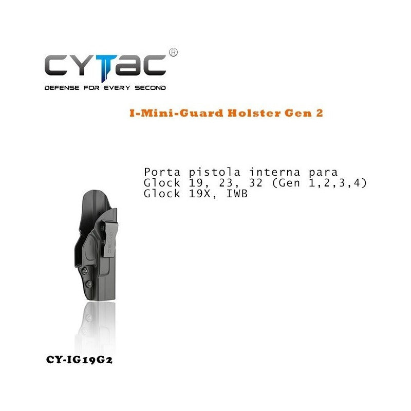 Cy-ig19g2 - Porta Pistola Interior Para Glock 19,23,32 Cytac